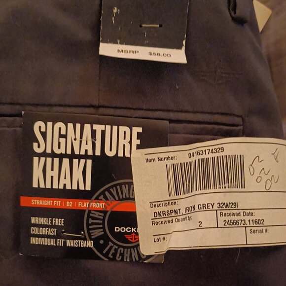 Men's Signature Khaki Dockers Straight Fit.. W 32 L 29 , NWT - Picture 10 of 10